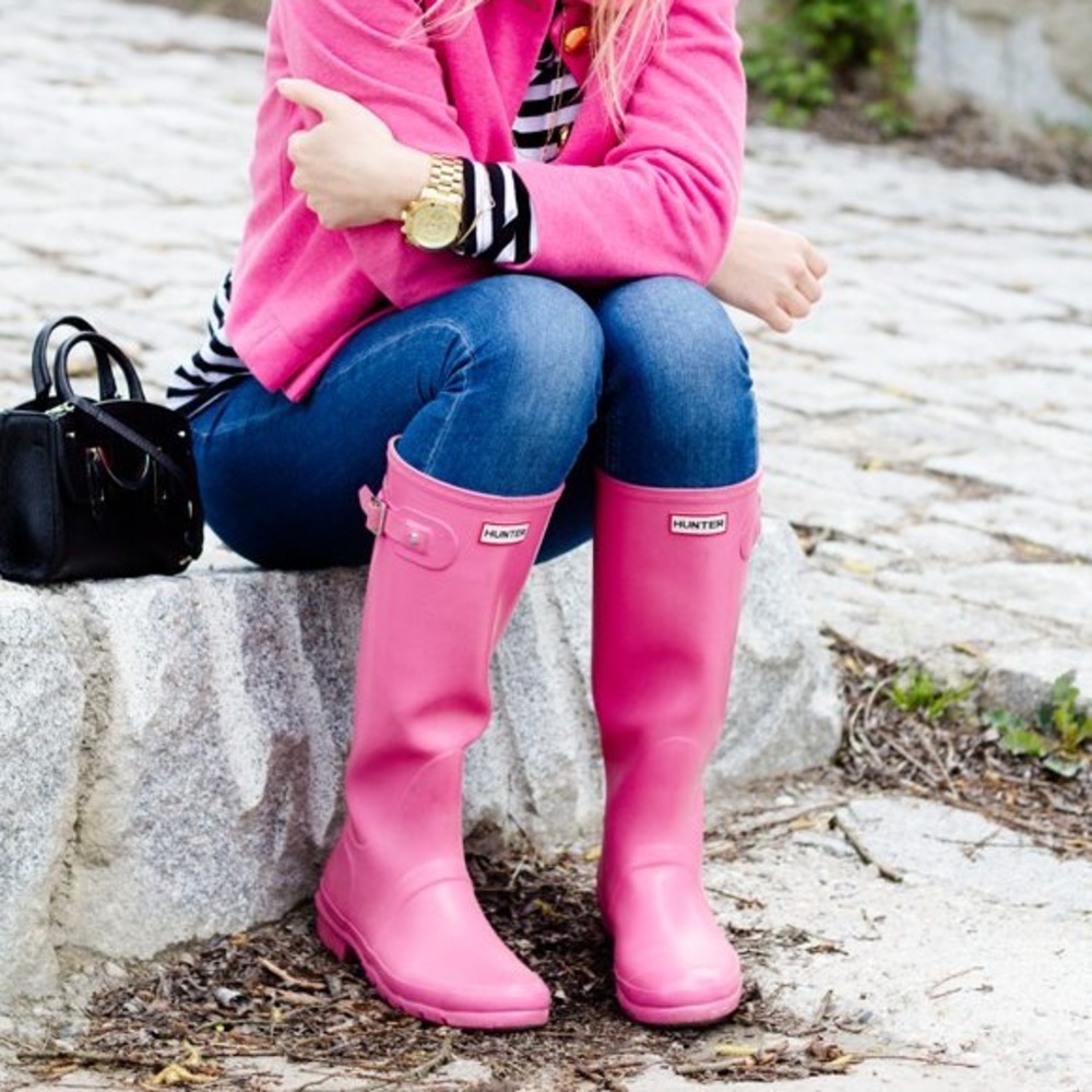 PINK HUNTER RAINBOOTS